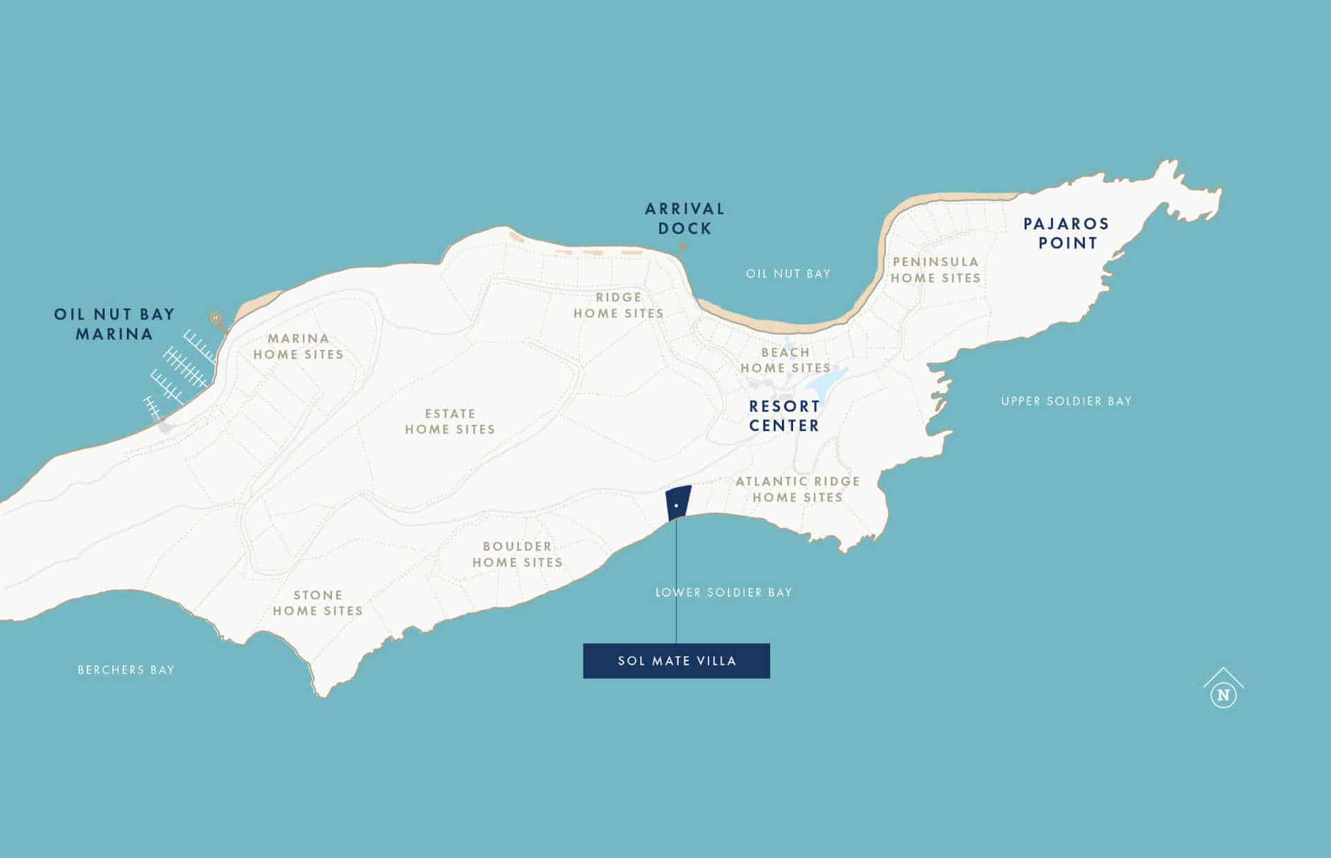 British Virgin Islands Rentals Oil Nut Bay Map